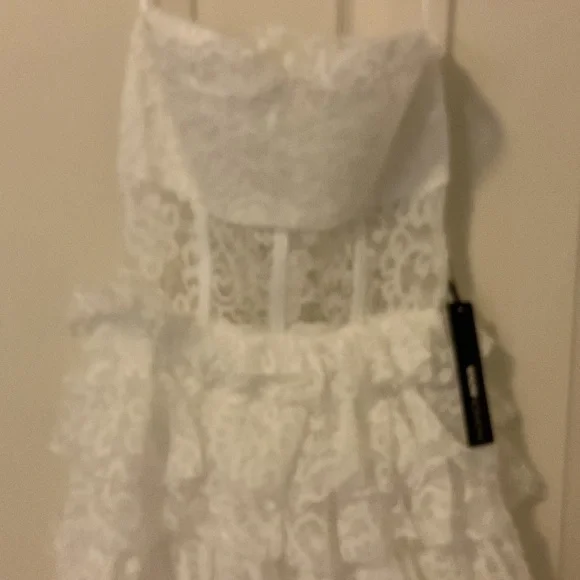 Fashion Nova White Strapless Lace Dress - Picture 2 of 3